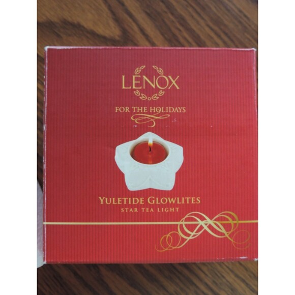 Lenox Yuletide Glowlites Star Tea Light Candle Holder - Picture 2 of 3